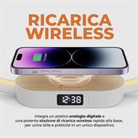 TECHMADE OROLOGIO DIGITALE RICARICA WIRELESS 15W BAMBOO