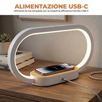 TECHMADE OROLOGIO DIGITALE RICARICA WIRELESS 15W BAMBOO
