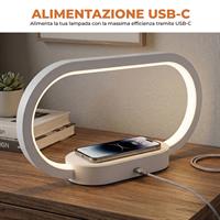 TECHMADE CLOCK SVEGLIA DIGITALE RICARICA WIRELESS 15W BIANCA