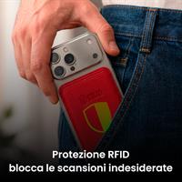 TECHMADE WALLET PORTACARTE MAGNETICO MILAN CLASSIC RED