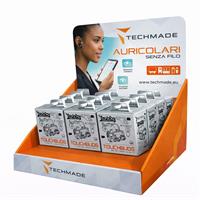 TECHMADE KIT AURICOLARI TM-XM191AI 20 PEZZI CON ESPOSITORE