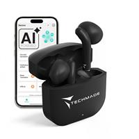 TECHMADE AURICOLARI SENZA FILO CON BOX DI RICARICA CON AI NERI