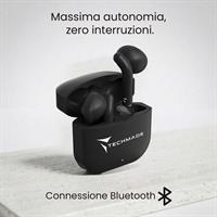 TECHMADE AURICOLARI SENZA FILO CON BOX DI RICARICA CON AI NERI