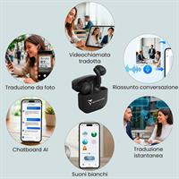 TECHMADE AURICOLARI SENZA FILO CON BOX DI RICARICA CON AI NERI