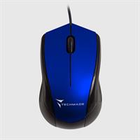 TECHMADE MOUSE OTTICO USB CON FILO BLUE