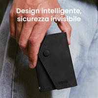 ETRES WALLET EASY IN PU LEATHER BLACK CON BOTTONE