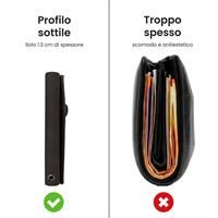 ETRES WALLET EASY IN PU LEATHER BLACK CON BOTTONE