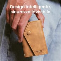 ETRES WALLET EASY IN PU LEATHER LIGHT BROWN CON BOTTONE