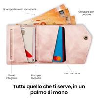 ETRES WALLET EASY IN PU LEATHER PINK CON BOTTONE