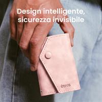 ETRES WALLET EASY IN PU LEATHER PINK CON BOTTONE