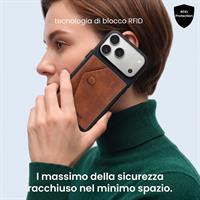 ETRES WALLET EASY IN PU LEATHER BROWN CON BOTTONE