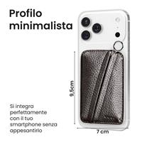 ETRES PORTA MONETE DESIGN RETTANGOLARE COMPATTO MAGSAFE SILVER