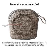 ETRES PORTA MONETE DESIGN MORBIDO COMPATTO CON MAGSAFE SILVER