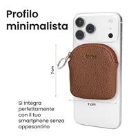 ETRES PORTA MONETE DESIGN MORBIDO COMPATTO CON MAGSAFE BROWN