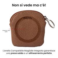 ETRES PORTA MONETE DESIGN MORBIDO COMPATTO CON MAGSAFE BROWN