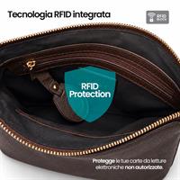 ETRES BORSA DONNA HANDBAG BROWN CON RFID E TAG NON INCLUSO