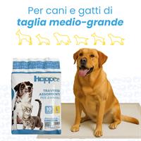 HAPPEE HP-PETPAD-L10 TRAVERSINE MISURA L 60X90 (CONF.10 PCS)