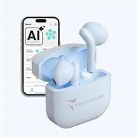 TECHMADE AURICOLARI SENZA FILO CON BOX DI RICARICA CON AI BLU