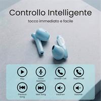 TECHMADE AURICOLARI SENZA FILO CON BOX DI RICARICA CON AI BLU
