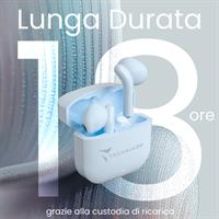 TECHMADE AURICOLARI SENZA FILO CON BOX DI RICARICA CON AI BLU
