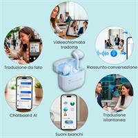 TECHMADE AURICOLARI SENZA FILO CON BOX DI RICARICA CON AI BLU