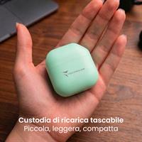 TECHMADE AURICOLARI SENZA FILO CON BOX DI RICARICA CON AI VERDI