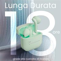 TECHMADE AURICOLARI SENZA FILO CON BOX DI RICARICA CON AI VERDI