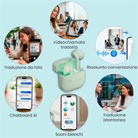 TECHMADE AURICOLARI SENZA FILO CON BOX DI RICARICA CON AI VERDI