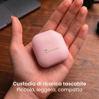 TECHMADE AURICOLARI SENZA FILO CON BOX DI RICARICA CON AI ROSA