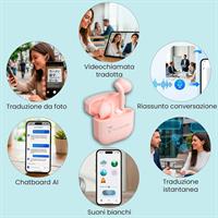 TECHMADE AURICOLARI SENZA FILO CON BOX DI RICARICA CON AI ROSA