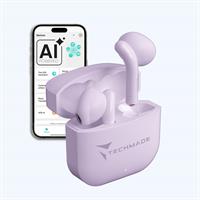 TECHMADE AURICOLARI SENZA FILO CON BOX DI RICARICA CON AI PURPLE