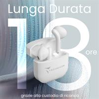 TECHMADE AURICOLARI SENZA FILO CON BOX DI RICARICA CON AI BIANCH