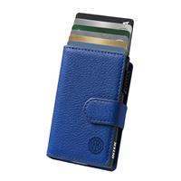TECHMADE SMART WALLET SLIDE 7 CARTE CASE ALLUMINIO INTER BLU
