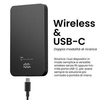 TECHMADE POWERBANK WIRELESS E USB-C 5000mAh | BLACK