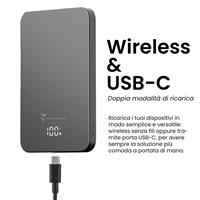 TECHMADE POWERBANK WIRELESS E USB-C 5000mAh | GREY