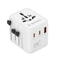 TECHMADE GEMBIRD ADATTATORE UNIVERSALE DA VIAGGIO 20W BIANCO
