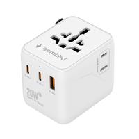 TECHMADE GEMBIRD ADATTATORE UNIVERSALE DA VIAGGIO 20W BIANCO