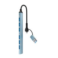 TECHMADE GEMBIRD HUB USB 7P (1X 3.2 + 6X 2.0), A/C, ARGENTO