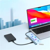 TECHMADE GEMBIRD HUB USB 7P (1X 3.2 + 6X 2.0), A/C, ARGENTO