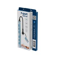 TECHMADE GEMBIRD HUB USB 7P (1X 3.2 + 6X 2.0), A/C, ARGENTO