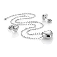HEART Orecchini + Collana Silver | Stainless Steel 304