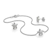 STAR Orecchini + Collana Silver | Stainless Steel 304