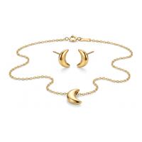 MOON Orecchini + Collana Gold | Stainless Steel 304
