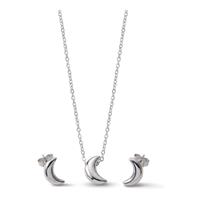 MOON Orecchini + Collana Silver | Stainless Steel 304