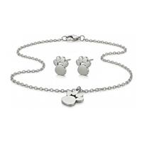 PAW PET Orecchini + Collana Silver | Stainless Steel 304