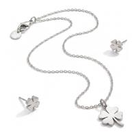 FOUR LEAF Orecchini + Collana Silver | Stainless Steel 304