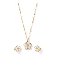 FLORET Orecchini + Collana Gold | Stainless Steel 304 + Smalto
