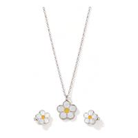FLORET Orecchini + Collana Silver | Stainless Steel 304 + Smalto