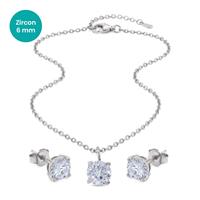 LIGHT POINT White 6mm Orecchini|Silver|Stainless Steel 304+ZIR B