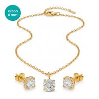 LIGHT POINT White 6mm Orecchini|Gold|Stainless Steel 304+ZIR B